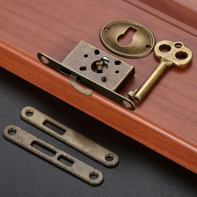 Dailygoods- Kastdeurslot Retro Antiek Ontwerp - Meubelslot - Ladeslot - Haakslot - Schuifdeur Slot - Compact en Functioneel
