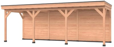 Douglas overkapping, 750 x 250, Met achterwand, Westwood Comfort Basic