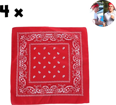 Originele Boerenzakdoeken rood - Heren - Tissues - Hoofdband - Bandana's - 100% Katoen - Wasbaar