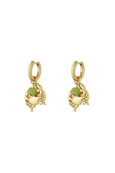 Zomerse oorbellen | Kralen oorbellen | Krab oorbellen | Gouden oorbellen | Stainless steel | Verkleurt niet | Waterproof | Nikkelvrij | Sint | Kerst | Cadeau | Dames sieraden