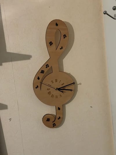 Klok hout G-sleutel