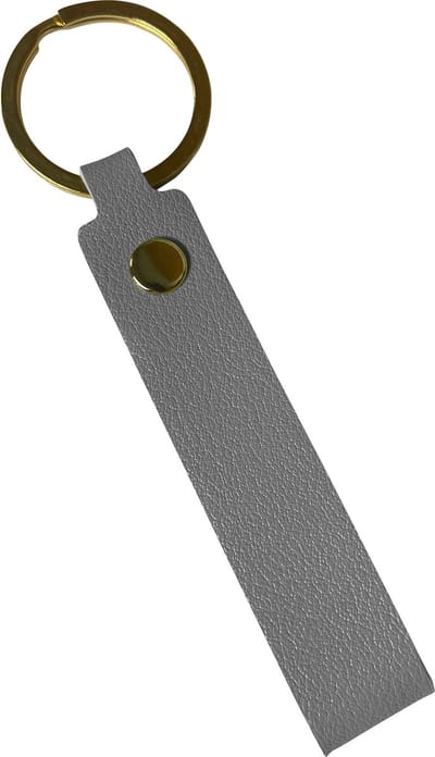 Sleutelhanger Leer met Sleutelring Sleutelhanger Auto Sleutelhanger Leer Dun - Grijs