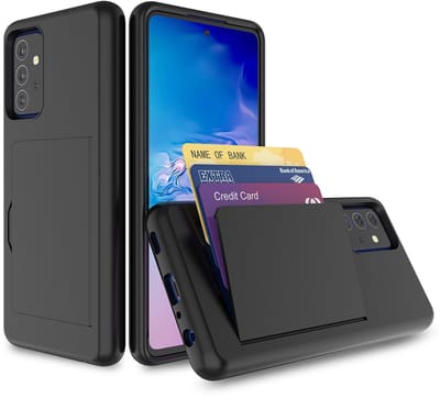 Smartphonica Telefoonhoesje Geschikt voor Samsung Galaxy A51 5G sterk TPU met pasjeshouder - TPU strong case with card slot - Zwart geschikt voor Samsung Galaxy A51 5G