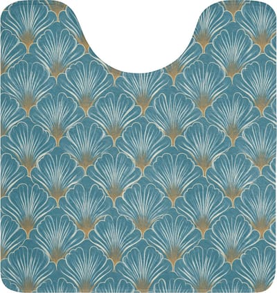 WC mat met uitsparing 55x60 cm - Antislip - Symmetrisch - Patroon - Blauw - Toiletmat met uitsnijding - Vloermat - Douchemat - Toilet tapijt - Toiletmatten