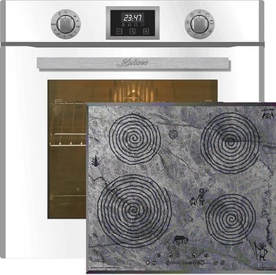 Kaiser - inbouwoven - inductiekoookveld - EH 6326 W, met 1-voudige telescoopgeleider - elektrische oven - 79L - Inductiekookplaat KCT 6705 FI Era -60 cm
