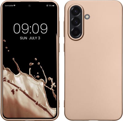 kwmobile telefoonhoesje geschikt voor Samsung Galaxy A56 5G - Hoesje voor smartphone - Back cover in metallic goud