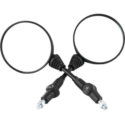 2 stuks Motorfiets Gemodificeerde Opvouwbare Achteruitkijkspiegel Ronde Zijspiegels voor Kawasaki KLX250 KL250 black