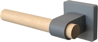 Home 3D® - Deurklink Grijs – Vierkant Rozet – Beukenhout – Voor Binnendeur / Interieurdeur – Gemakkelijk te monteren – Stijlvolle deurkruk