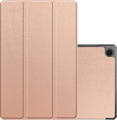 Hoes - Geschikt voor Samsung Galaxy Tab A9 - Dun & Stevig - Trifold Bookcase - Hard Cover - Hardcover Book Case - Tablet Hoesje - Rosé goud