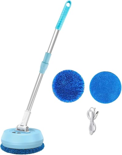 Elektrische Mop - Reinigingsmachine Polijstmachine - Hoge Plekken Schoonmaken - Automatische Rotatie - Tot 3 Meter - Blauw