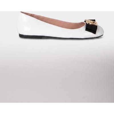 Moschino Patent-leather Ballet Flats White Maat: 35 | Ballerina's Outlet | Dames | Wit