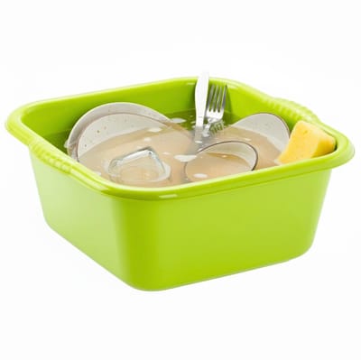 Plasticforte afwasteil - afwasbak - vierkant - kunststof - 10 liter - 36 x 34 x 15 cm - Groen - Schoonmaken
