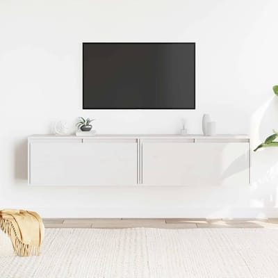vidaXL - Wandkasten - 2 - st - 80x30x35 - cm - massief - grenenhout - wit