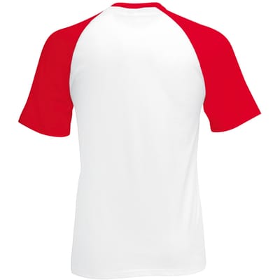 Fruit Of The Loom Heren baseballshirt met korte mouwen (Wit/Rood)