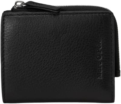 Marc O'Polo Leren portemonnee Manuel Combi Wallet Black zwart