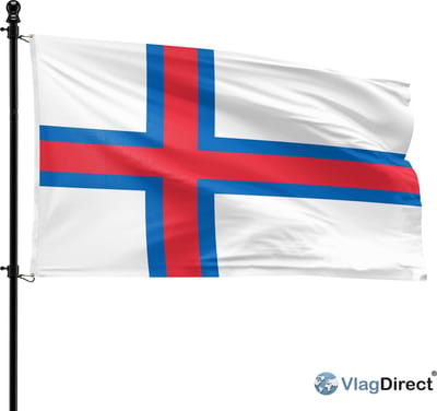 VlagDirect - Faeröerse vlag - Faeröer Eilanden vlag - 90 x 150 cm