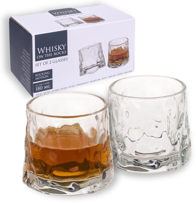 Dailygoods- Whiskyglazen Set van 2 - On Rocks - Hoge Kwaliteit - 180