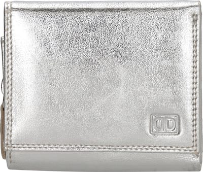 Beagles FH-serie Portemonnee Dames - Wallet voor 1 t/m 4 pasjes - Portefeuille van 100% Leder - Zilver