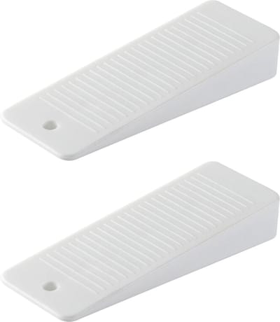 Eliot® flexibele siliconen deurstoppers - wit - 2 stuks - wig-vorm