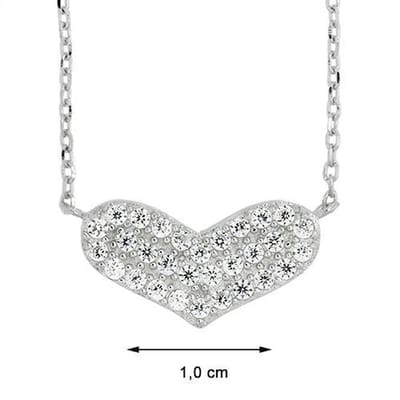 Blinx Jewels Zilveren Hanger Hartje Stenen Zirkonia incl. Ketting