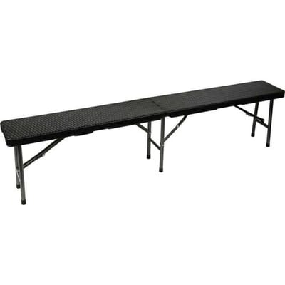 Perel Klapbank, inklapbaar, weerbestendig, handgreep, rotanlook, maximaal 400 kg, zwart