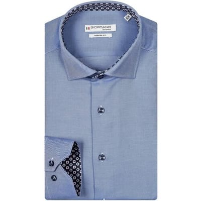 Giordano Overhemd Maggiore Bold Twill Semi Cutaway Bright Blue / male