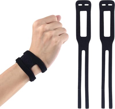 TFCC Polsbandage, 2 stuks, verstelbare polssteun, ademende dunne sportpolsband, ontwikkeld voor basketbal, fitness, yoga en gewichtheffen, eenheidsmaat (zwart)