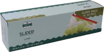 45 Hersluitbare vershoudzakjes - slider bags - 3 pakjes van 15 boterhamzakjes - 1 liter