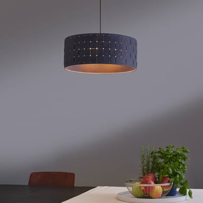 OSRAM 3-lamps hanglamp Decor Felt Weaving grijs van vilt en metaal, E27, 480 mm, warme lichteffecten dankzij geweven lampenkap, duurzaam dankzij vervangbare lichtbron, eenvoudig te installeren