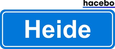 Hacebo - Plaatsnaam Sticker - 29x10 CM - Heide sticker - Verkeersborden sticker - grappige cadeaus - Heide