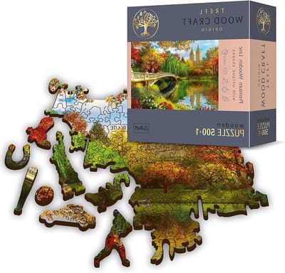 Houten Puzzel - Stadspuzzel Landschap - Ontspannend Leggen - 50 Unieke Figuren - 500+1 Stukjes - Central Park