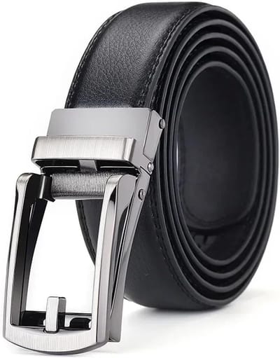 Heren Riem - Leren Riem - Zakelijk Gebruik - Automatische Gesp - 150 cm - Zwart
