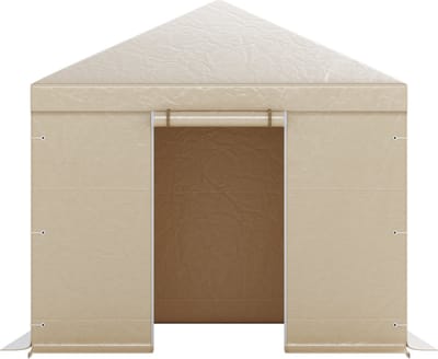 Wintergazebo-Hoes voor 10 X 10 ft Hardtopgazebo's, Bescherming Tegen Alle Weersomstandigheden met Zijwanden en Gaasramen, Duurzaam Pe-Materiaal, Afgesloten Schuilplaatshoes, Gazeboframe Niet Inbegrepen