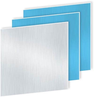 Aluminium Plaat - Metaalplaat Vierkant - Doe-het-zelf Projecten - Dubbelzijdig Beschermfolie - 200x200 mm - Aluminium