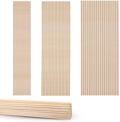 Balsahoutstokken 150 stuks - 30,5 cm - Houten Deuvels - Vierkante Plugstangen - 2/3/4 mm - Natuurlijke Hout - Houten Stokken
