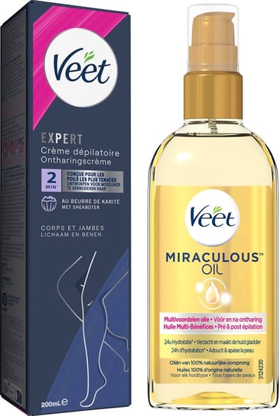 Veet - Alle huidtypes - Miraculous oil - Ontharingscreme Benen 200ml