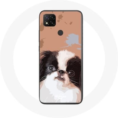Xiaomi Redmi 9C hoesje Japanse spaniël Zwart-wit hondenras