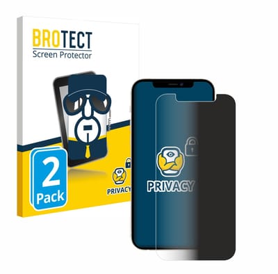 BROTECT - privacy screenprotector voor Apple iPhone 12 / 12 Pro - Folie Beschermfolie Blauwlichtfilter 2 Stuks
