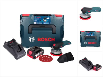 Bosch GEX 18V-125 Professionele snoerloze excenterschuurmachine 18 V 125 mm borstelloos + 1x accu 4.0 Ah + lader + L-BOXX