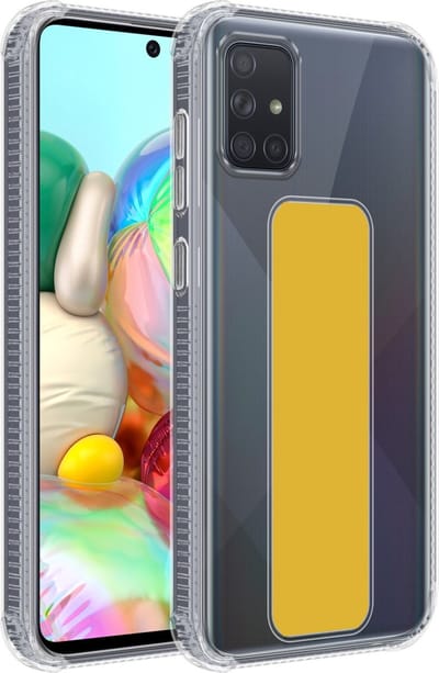 Cadorabo Hoesje geschikt voor Samsung Galaxy A51 4G / M40s in GEEL - Beschermhoes gemaakt van flexibel TPU silicone Cover Case met houder en standfunctie