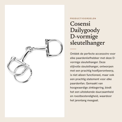 Dailygoods- Sleutelhanger D-vormig - Hoefijzer Design - Zinklegering - Duurzaam - Roestvrij - Geschikt voor Autosleutels - Sleutelring