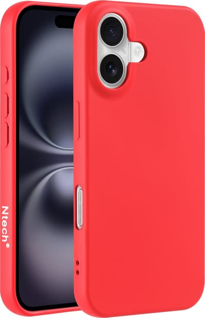 Hoesje Geschikt voor iPhone 16 Plus – Zacht siliconen liquid backcover – Rood