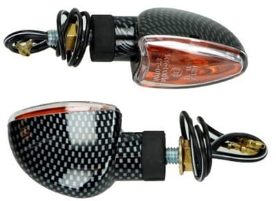 Knipperlicht Set (Carbon) Derbi Senda / Derbi Gpr 50 / Aprilia RS 50 / Aprilia SX 50 / Universeel Scooter / Bromfiets / Motorfiets