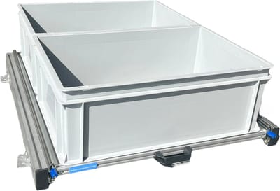 Aluminium schuifframe voor camper 80x60 cm inclusief 2 open bakken