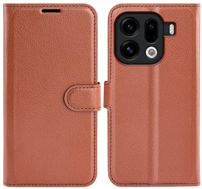 Coverup Hoesje - Geschikt voor OPPO Find X9 Pro Hoesje - Coverup Book Case - Bruin