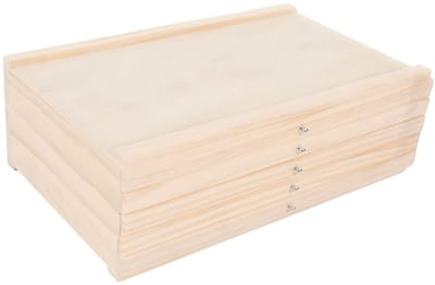 Bureaulade – Voor kunstenaarsbenodigdheden en potloden – 5-laags opbergdozen, 2 stuks – Transparant, Blauw, Rood