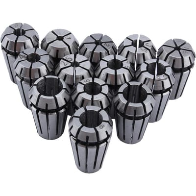Ensemble de 13 pièces ER11 Jeu de pinces de serrage à ressort Outils pour machine de fraisage CNC Gravure noir