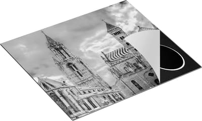 Chefcare Inductie Beschermer Basiliek van Sint Servaas in Maastricht - Zwart Wit - 60x50 cm - Afdekplaat Inductie - Kookplaat Beschermer - Inductie Mat