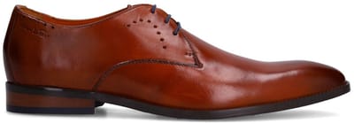 Van Lier - Heren - Cognac leren veterschoenen - Maat 40