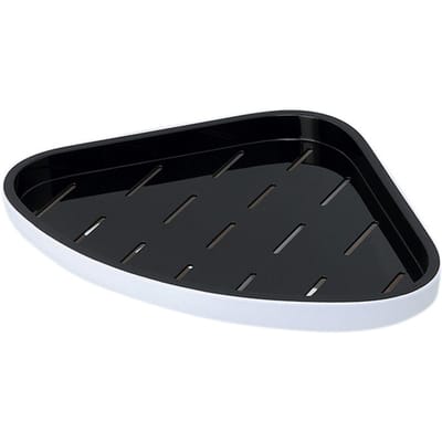 Driehoek Badkamer Hoekrek Waterdicht Geventileerd Plastic Wandmontage Plank voor Shampoo Zwart
